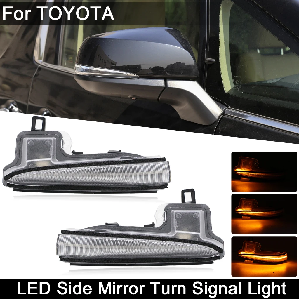 

2X For Toyota Tacoma MK3 Highlander MK4 Alphard RAV4 Lexus LM Clear Lens LED Side Mirror Blinker Light Dynamic Turn Signal Lamp