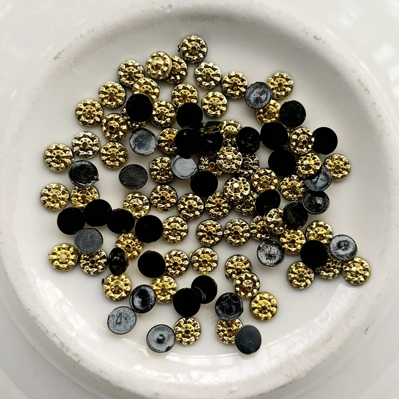 1000pcs Oro di Cristallo Del Rhinestone Non Hotfix Flatback Del Chiodo Strass Per DIY Nail art -Z341