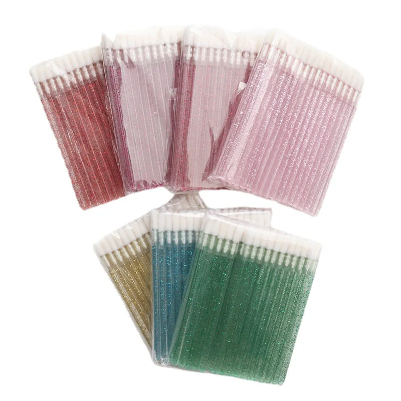 Funmix-Escova De Lábios De Cristal Descartável, Aplicador De Extensão De Cílios, Beleza Cleaner, Ferramentas De Maquiagem, 50Pcs por Pacote