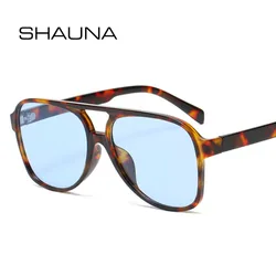 SHAUNA-Lunettes de soleil rétro pour homme et femme, accessoire de mode, pilote, bleu, jaune, UV400, tendance