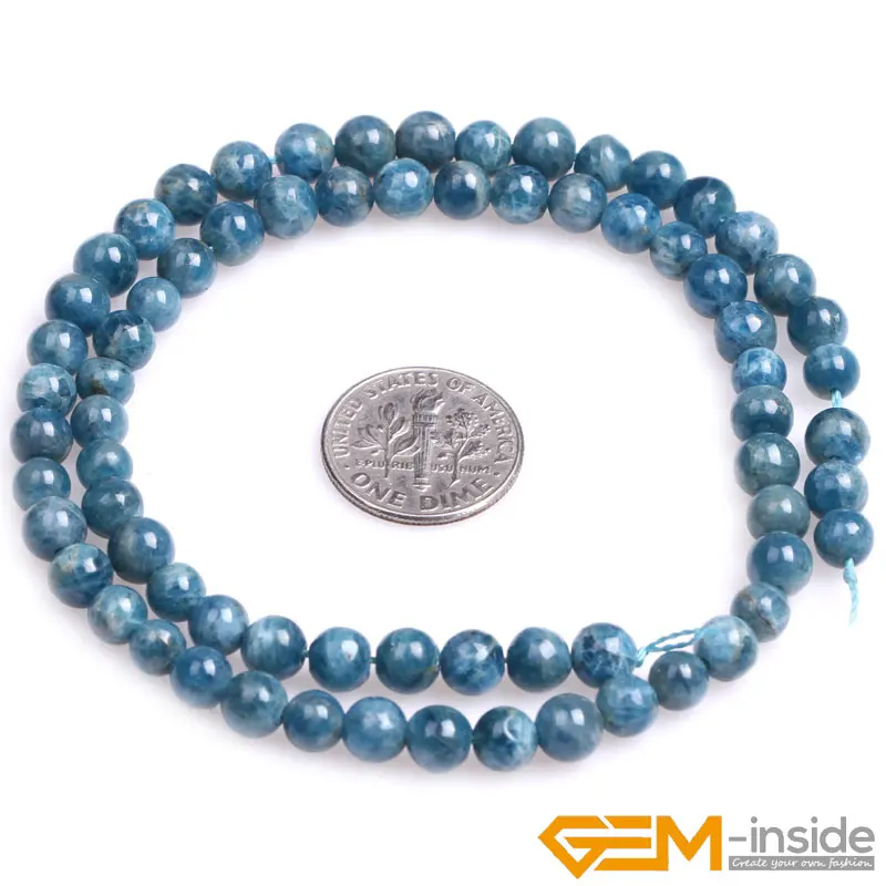 Round Natural Kyanite ( apatites ) Beads for Jewelry Making Strand 15\