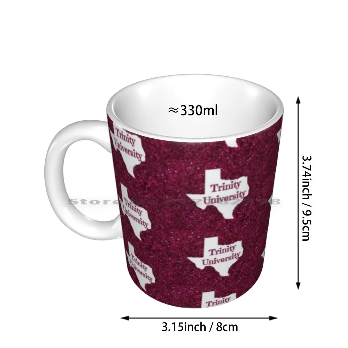 University Ceramic Mugs Coffee Cups Milk Tea Mug University Texas College Cute White Glitter Creative Trending Vintage Gift