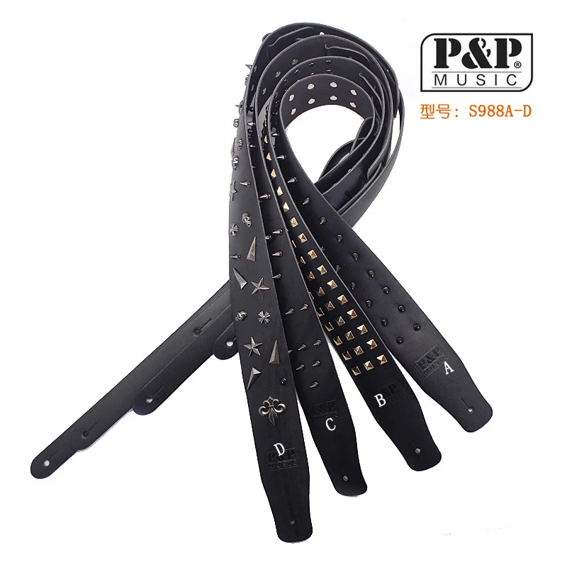 Guitar Strap Real Leather Metal Electric Guitar Strap Widened Thickened Bass Strap Rock Strap Guitar Accessories Parts