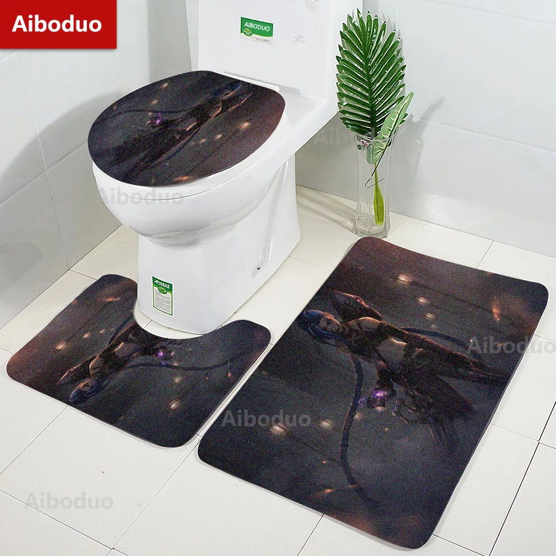 

Aiboduo Drop Shipping Arcane Jinx 3pcs/set Toilet Lid Cover Set Non Slip Bath Mat Art Home Decoration Restroom Rug LOL Carpet