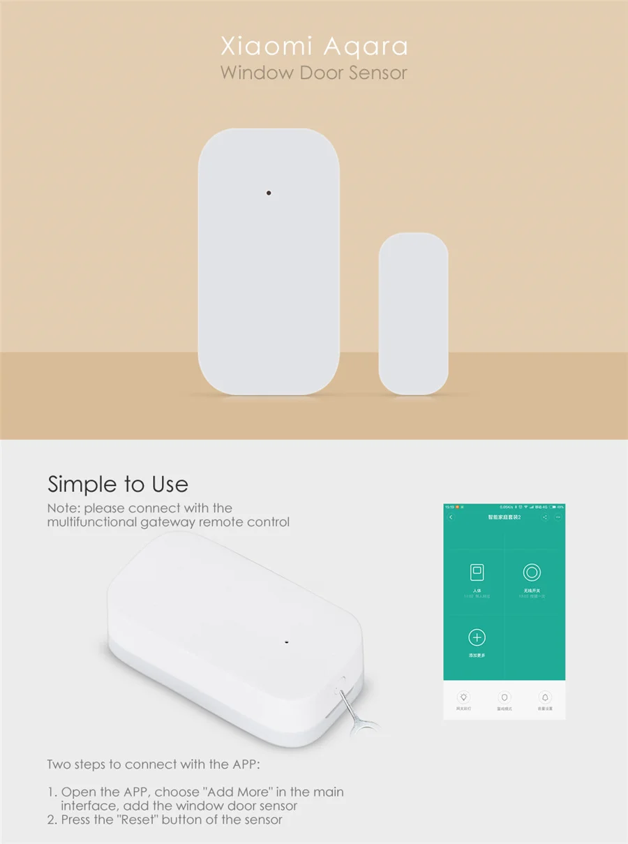 Aqara Door Window Sensor Zigbee Wireless Connection Smart Mini door sensor Work With APP MiHome For Xiaomi mijia smart home