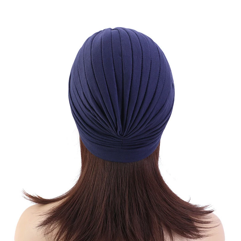 2024 Fashion Turban Cap for Women Soft Muslim Hats Female Inner Caps Solid Arab Indian Bonnet Wrap Head Scarf Hat Chemo Cancer