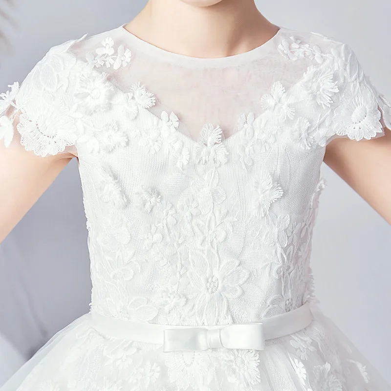 Dideyttawl Short Flower Girl Dress For Wedding Birthday Party Kids Princess Formal Tulle Junior Bridesmaid Gowns First Communion