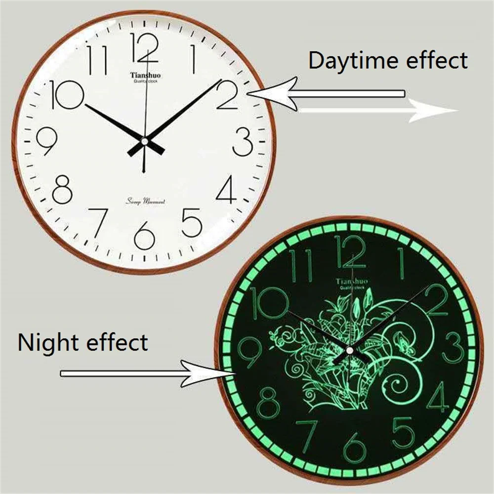 22/26/30/35cm bagliore luminoso In scuro orologi da parete 3D orologio grande orologio fai da te con vetro piatto bianco orologio Design moderno