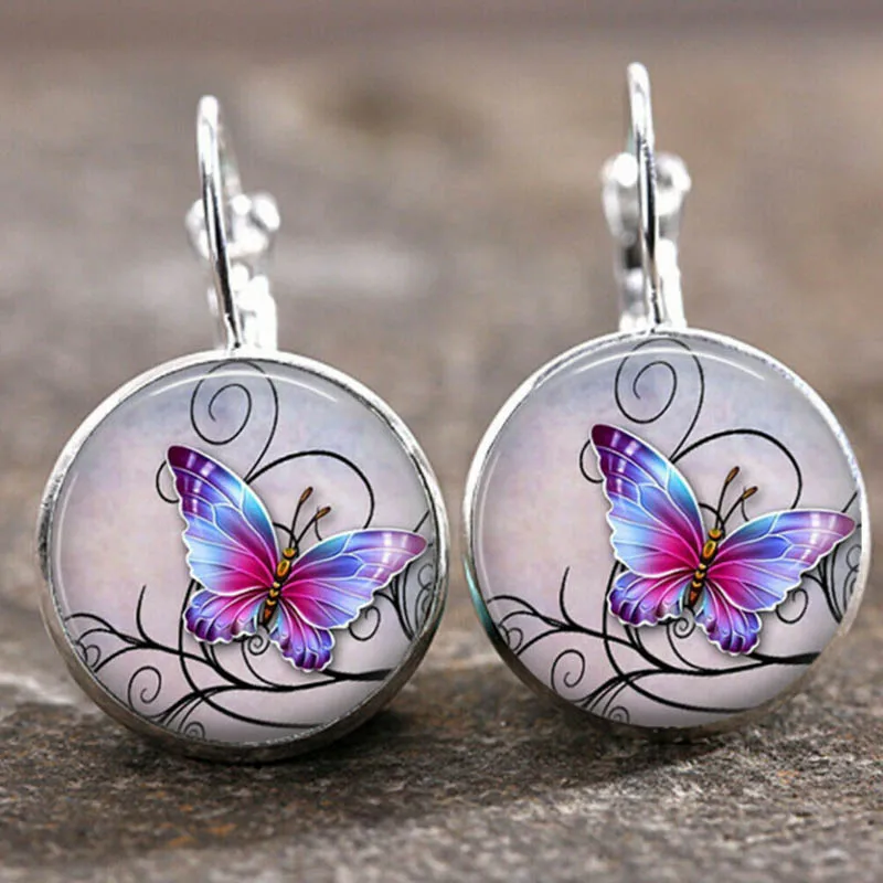 Islamic Muslim Logo Pendant Earrings Glass Convex Charm Pendant Alloy Metal Arabic Religious Jewelry