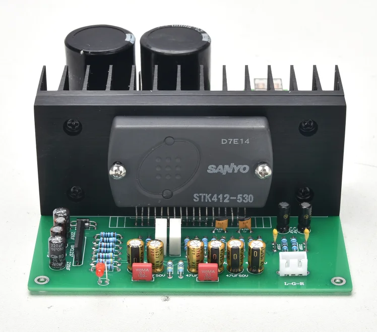 AC dual 24-36V 120W*2 6R High power STK SANYO thick film STK412-530 power amplifier board finished board