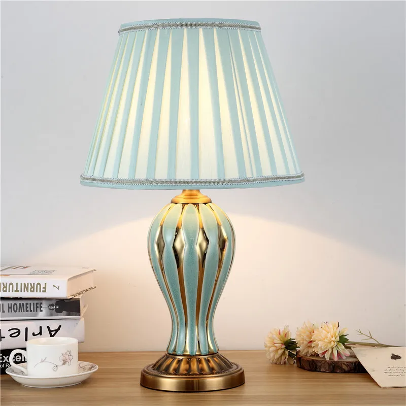 

Northern Europe vintage white/blue ceramic Table Lamps Romantic warm creative indoor LED Light for Bedside&Foyer&Studio AS014