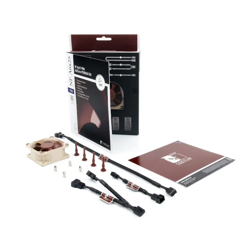 Noctua-ventilador de rodamiento magnético estable, 60x60x25mm, 12V/5V, 3 pines/4 pines, PWM, Control inteligente de temperatura, SSO, 6CM, NF-A6X25 - imagen 3