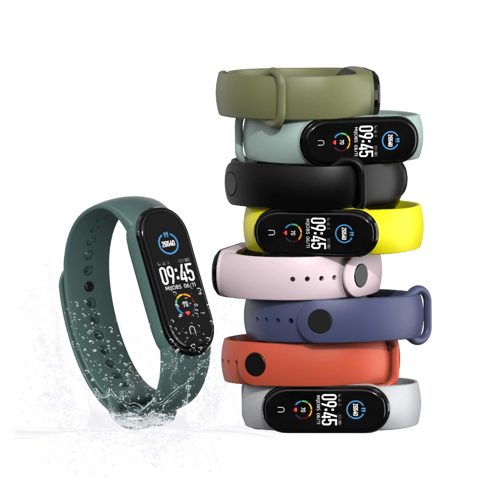 Correa de silicona para Xiao mi Mi Band, pulsera resistente al agua con NFC para modelos 7, 6, 5, 4 y 3