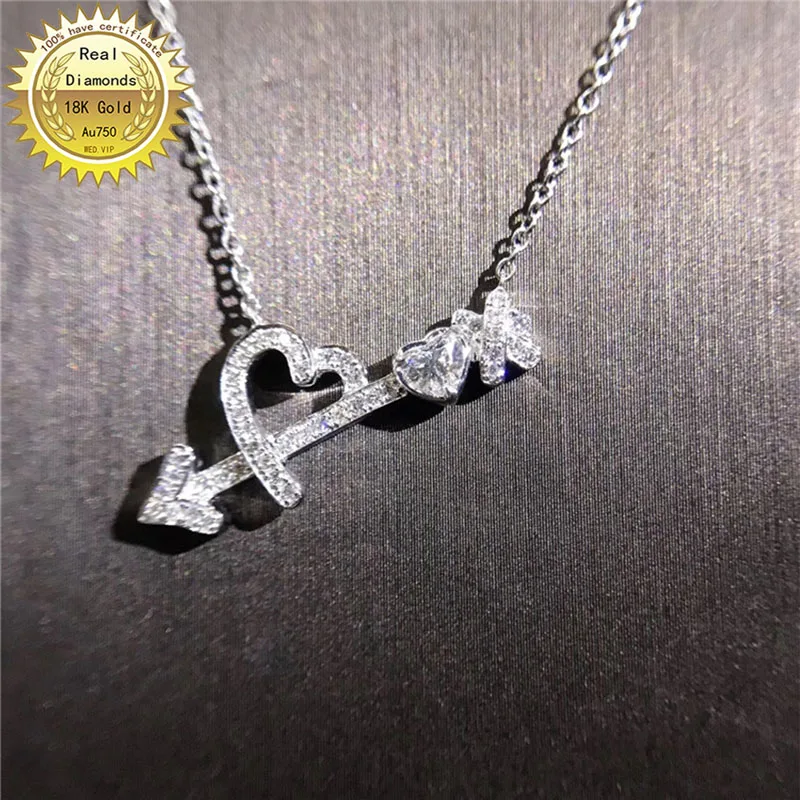 

100% 18K white gold natural diamond LOVE necklace all use 0.33ct diamond and have certificate HM027