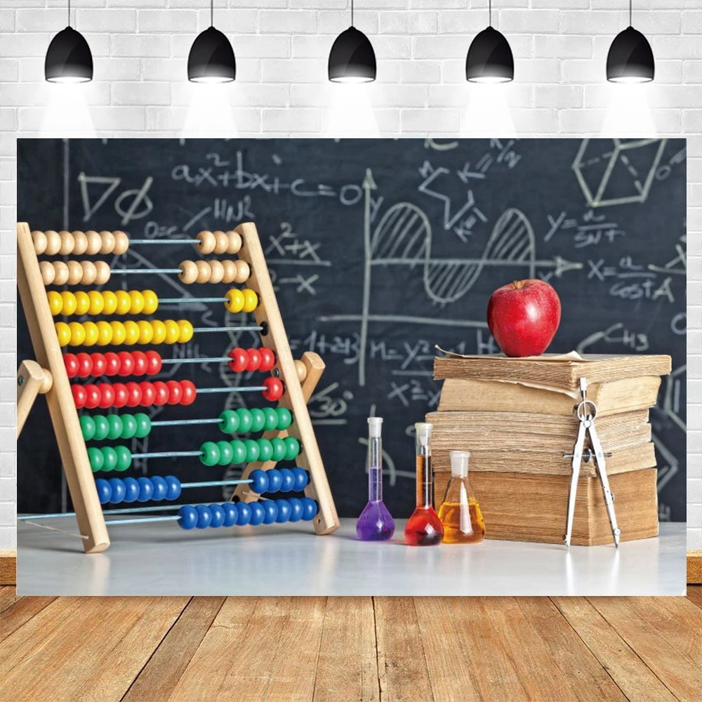 Children Back To School Backdrop Blackboard Globe Books Graduation Photography Background Photo Studio Photophone Photozone Prop