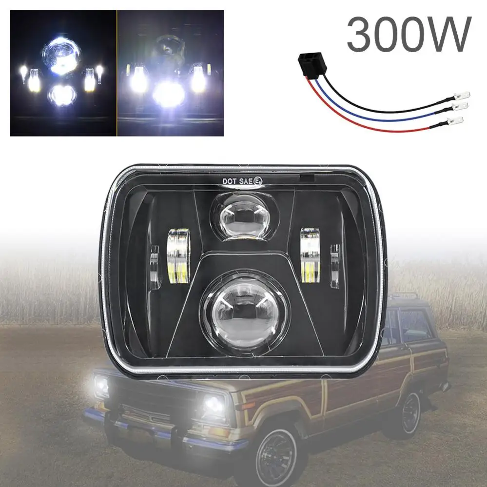 5x7 Inch 300W Led Headlights 7x6 Led Sealed Beam Headlamp with High Low Beam Led Headlight Replacement for Toyota Pickup Truck