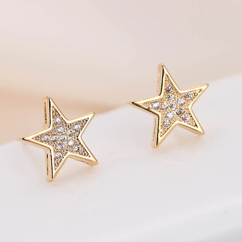 

Модные элегантные серьги-гвоздики DE155 с фианитом 4A в виде пяти звезд, подарок для девушек, женское ювелирное изделие для вечеринки, банкета, ...