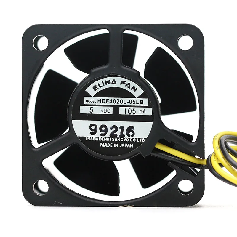 

ELINA FAN HDF4020L-05LB DC 5V 105mA 40x40x20mm 2-wire Server Cooling Fan