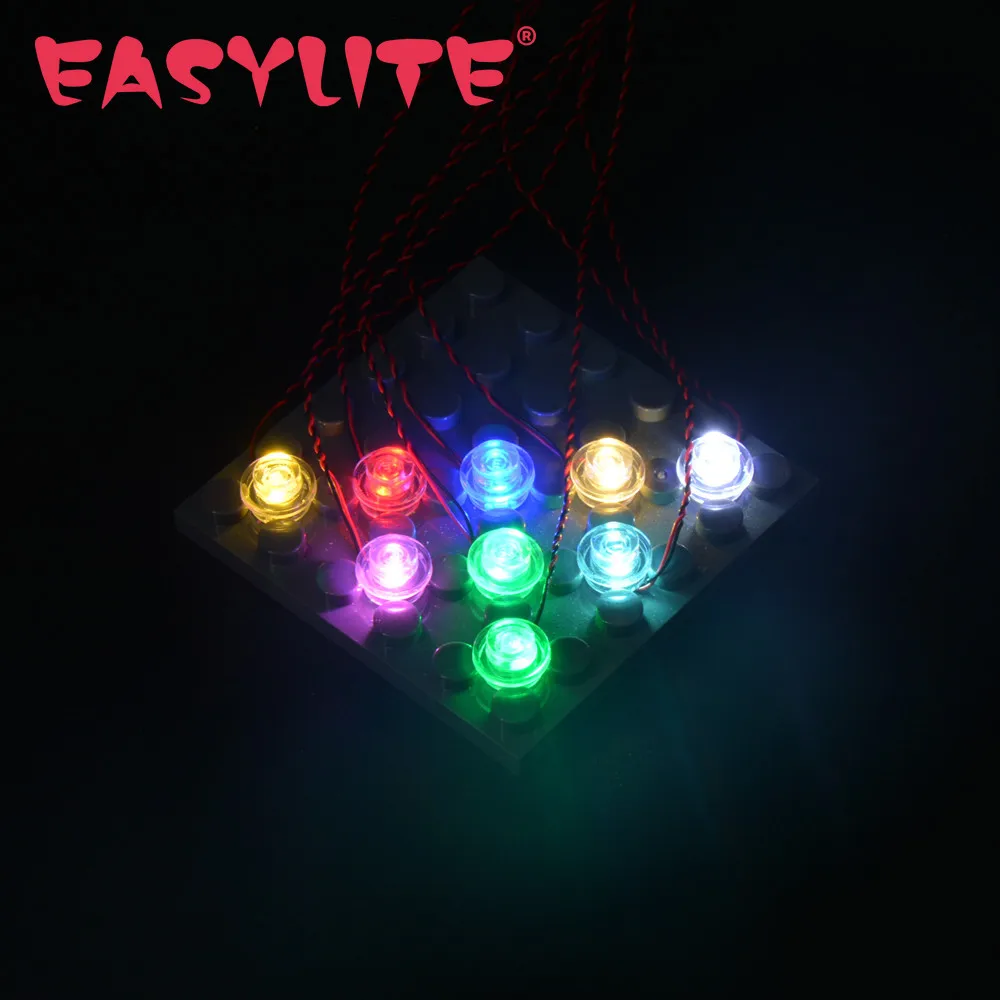 

EASYLITE 10pcs Led Bit Light For Building Blocks Model With 0.8mm Plug DIY Customized Your Own Light Terminal Wire Harness