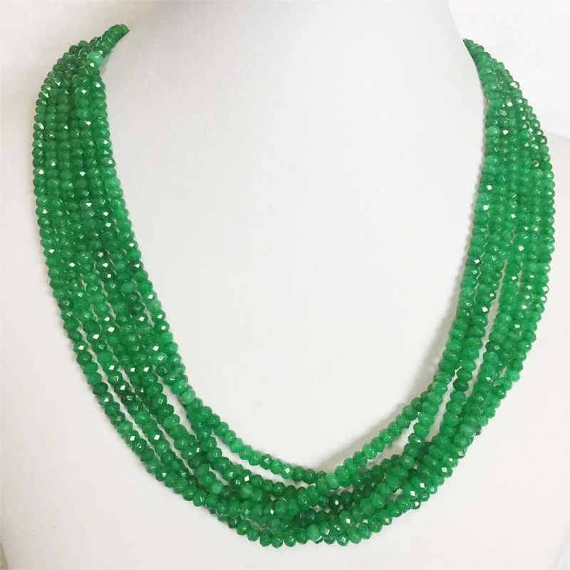 Simple Clear Green Emeralds Red Rubies Beads Short Necklace Female Fashion Jewelry Women Choker Bijoux Femme Ladies Party