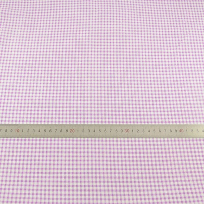 Purple and White Check Style 100% Cotton Fabric Sewing Tecido for Doll's DIY Clothes Crafts Patchwork Tilda Fat Quarter Art Work