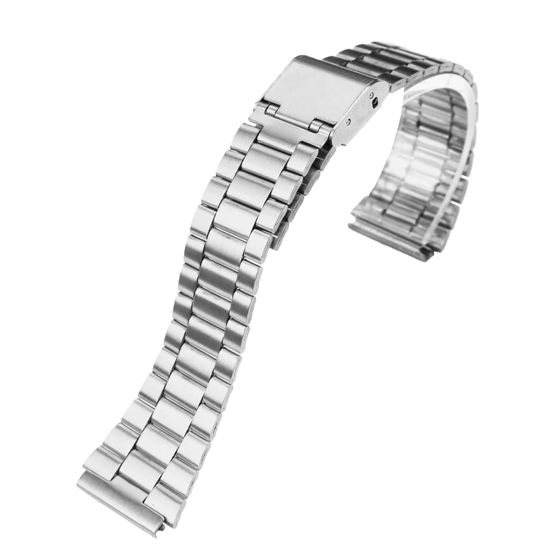 Vintage small square metal watch band  for CASIO A159w-n1 A158WA A168  strap stainless steel bracelet 18mm wristband accessories