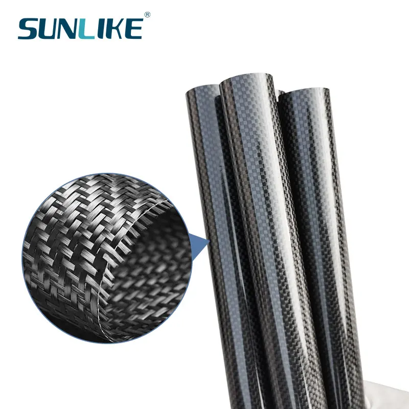 5Pcs Length 500mm High Quality Twill Glossy Matte 100% 3K Tube Full Carbon Fiber Pipe Tube