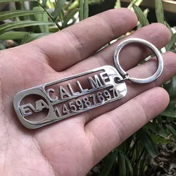 Handgemachten Custom Keychain Für Auto Logo Name Edelstahl Personalisierte Geschenk Angepasst Anti-verloren Schlüsselring Ring Geschenke