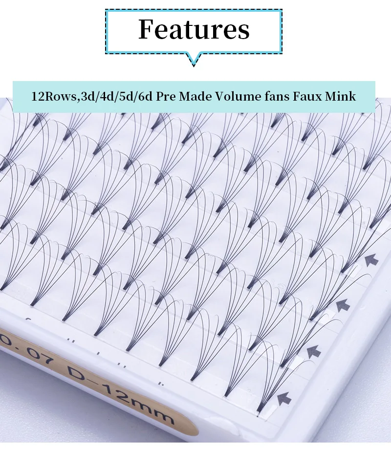 MDNG Eyelashes Premade Wide Fans 3d/4d/5d/6d/ Short Stem Russian Volume Professional Eyelash Extensions Faux Mink