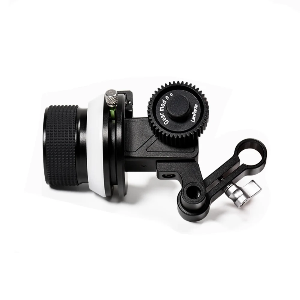 Lanparte Lightweight Mini Follow Focus with A B Hard Stop with 15mm Single Rod Mounting Clamp and Adjustable Gear Ring