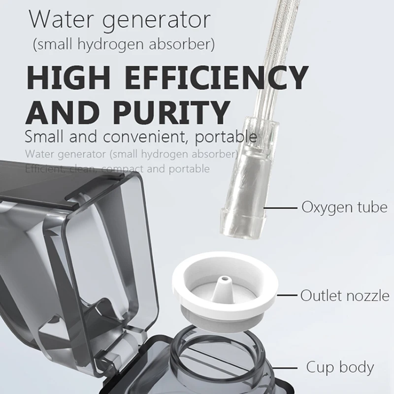 350ML PEM USB Rechargeable Water Ionizer Cup Hydrogen Inhaler 3000PPM Portable Hydrogen Rich Water Generator