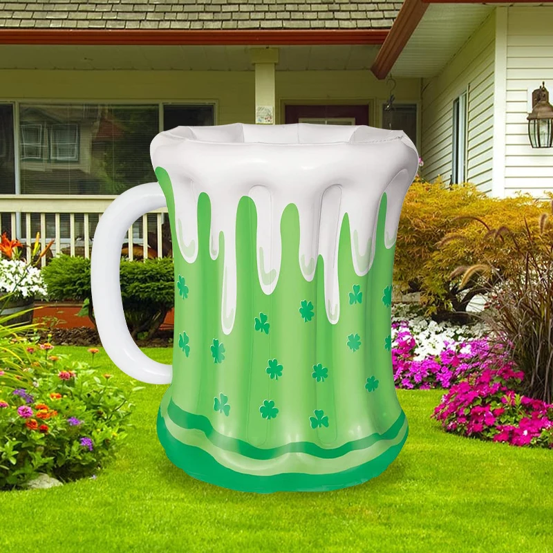 

Inflatable Beer Ice Bucket Shamrock Beer Mug Inflatable St. Patrick's Day Decor Home Yard Lawn Garden Inflatable Festival Decor