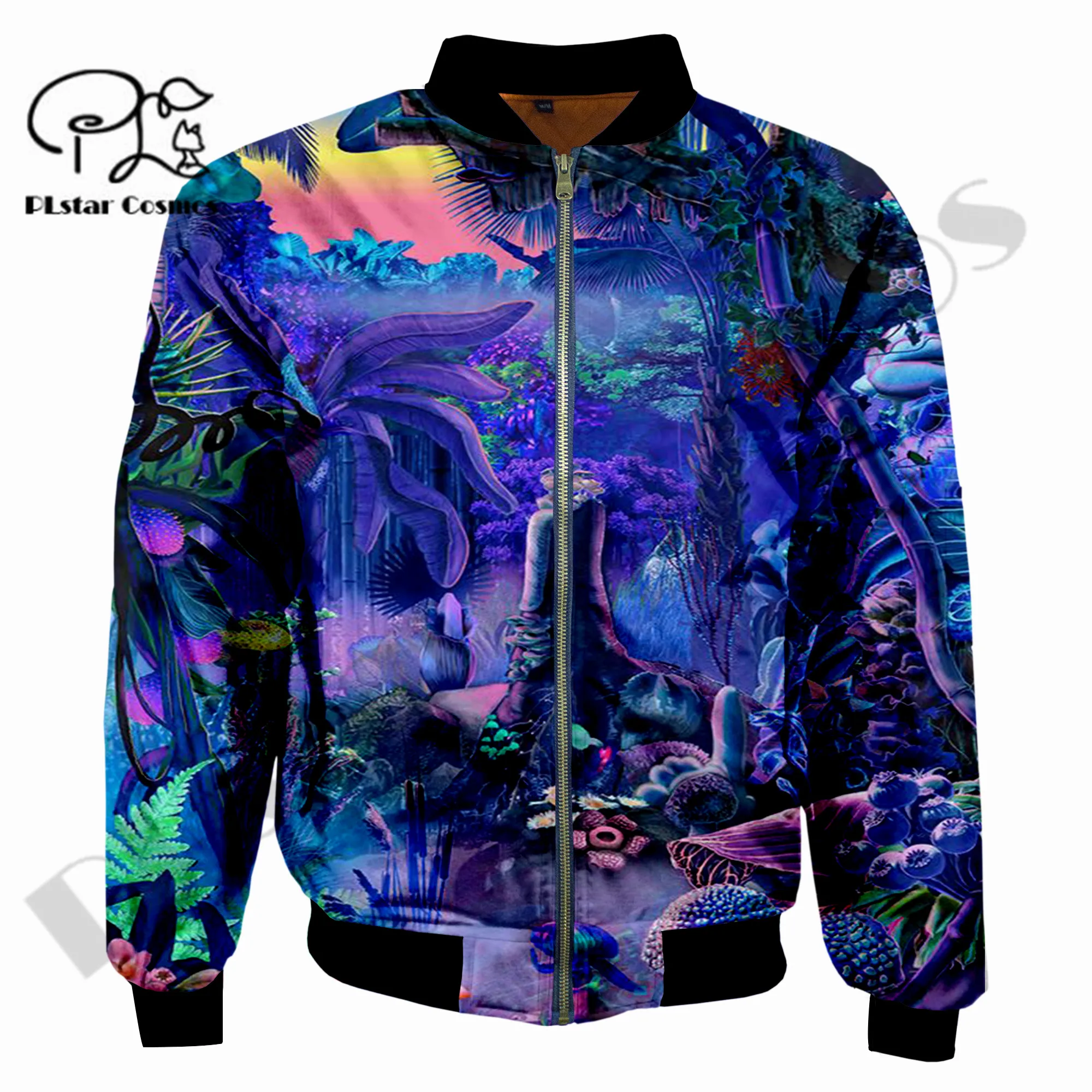 PLstar Cosmos Hippie Murshroom Psychedelic Bomber Jacket 3D Printed NewFashion Unique Sportswear Unisex Casual Windbreaker T-2