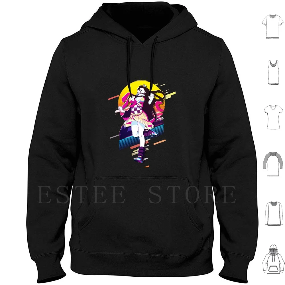 Kimetsu No Yaiba Nezuko Kamado Hoodies Long Sleeve Nezuko Nezuko Agatsuma Anime Demon Demon Waifu Waifu Material