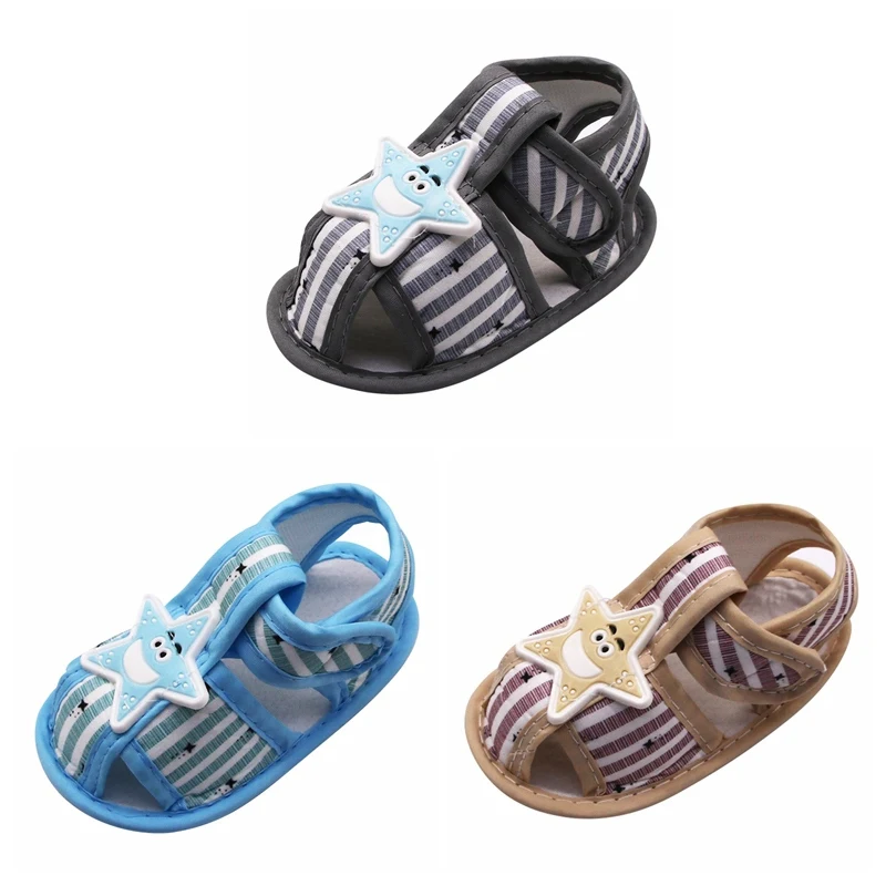 Newborn Cute Cotton Sandals Stripe Star soft sole Anti-slip Cotton Infant Toddler Soft Sole Shoes