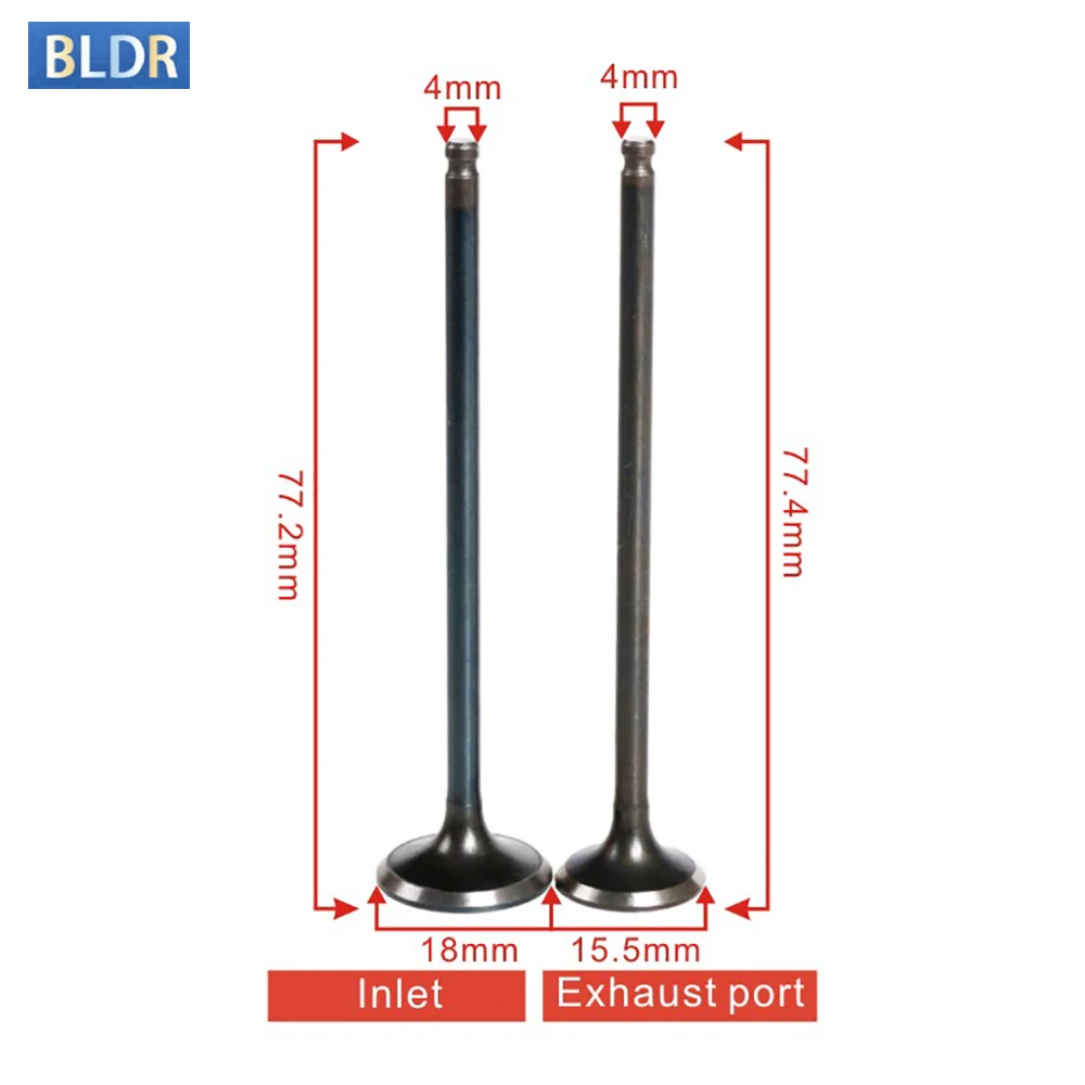 18x77.2x4mm 15.5x77.4x4mm Motorcycle Intake Valve and Exhaust Valve Stem Kit For Yamaha 1HX FZR250 FZR 250 Inlet Outlet Valve