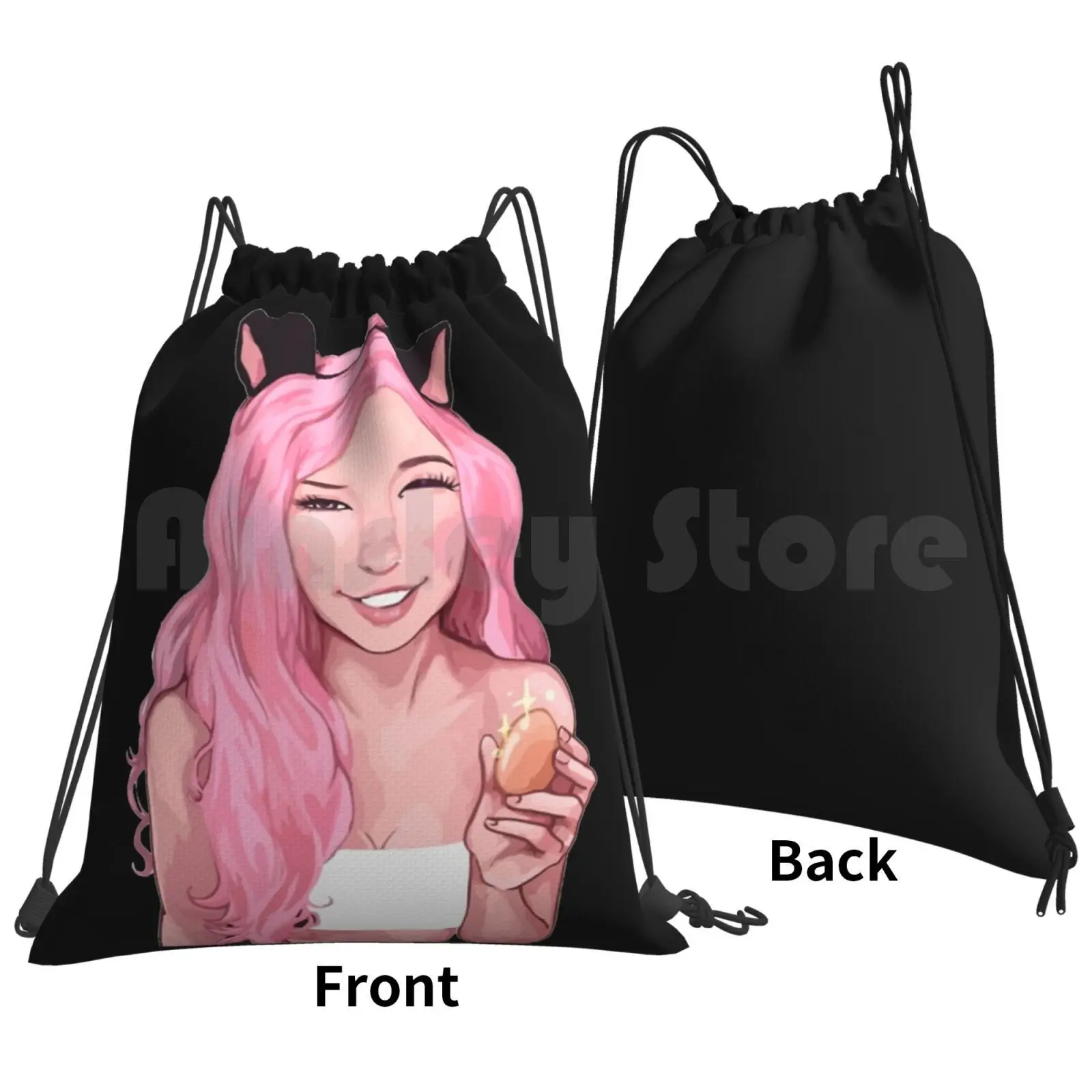 Belle Delphine Art Backpack Drawstring Bag Riding Climbing Gym Bag Belle Delphine Anime Gamer Girl Bath Water Tumblr Gamer