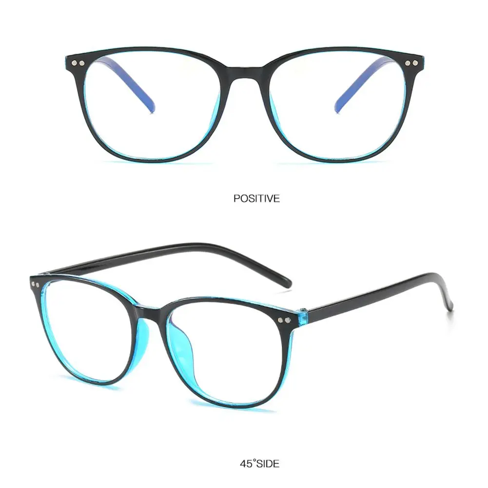 Retro Round Frame Ease Eye Strain Office Eyewear Nerd Eyeglasses Computer Glasses Blue Light Blocking Glasses