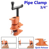 1/2 3/4inch Wood Gluing Pipe Clamp Set Cast Iron Heavy Duty Woodworking Carpenter Tool Quick Release Woodworking Hand Tool