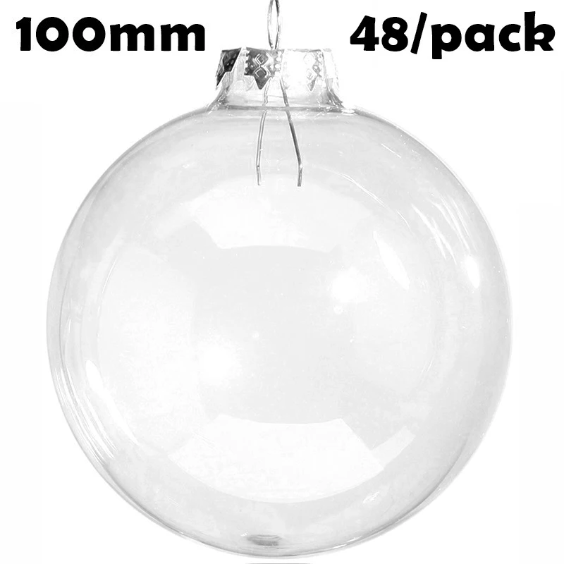 

48 Pieces x DIY Paintable Home Wedding Christmas Decoration Ornament 100mm Glass Sphere Ball