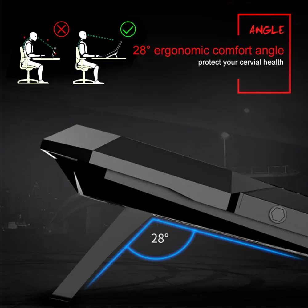 TISHRIC Gaming Laptop Cooler Base Notebook Fan Stand Cooling Radiator Silent Cooling 6 Fan 2 USB Port Laptop Accessories