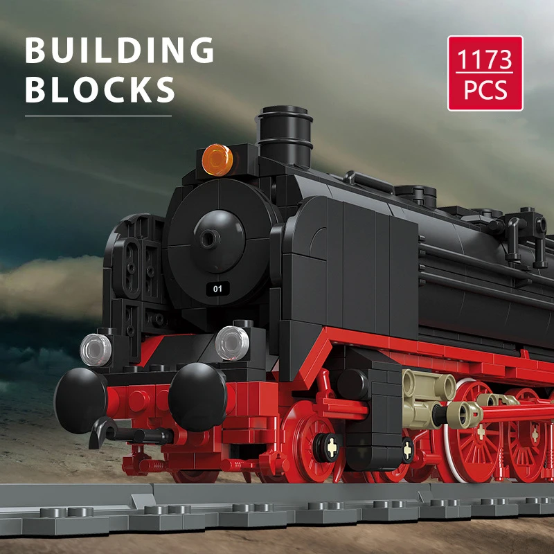 

2021 NEW Creativity Retro BR01 Steam Train Railway Locomotive Assembling Model Building Blocks Brick Toy Gifts for Children