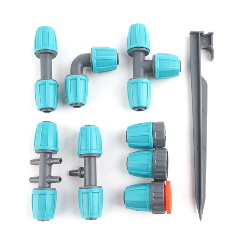 3pcs/lot 16mm PE Pipe Connectors Lock Nuts Garden Water Connector Gardening Watering Agricultural Irrigation PE Pipe Hose Joints