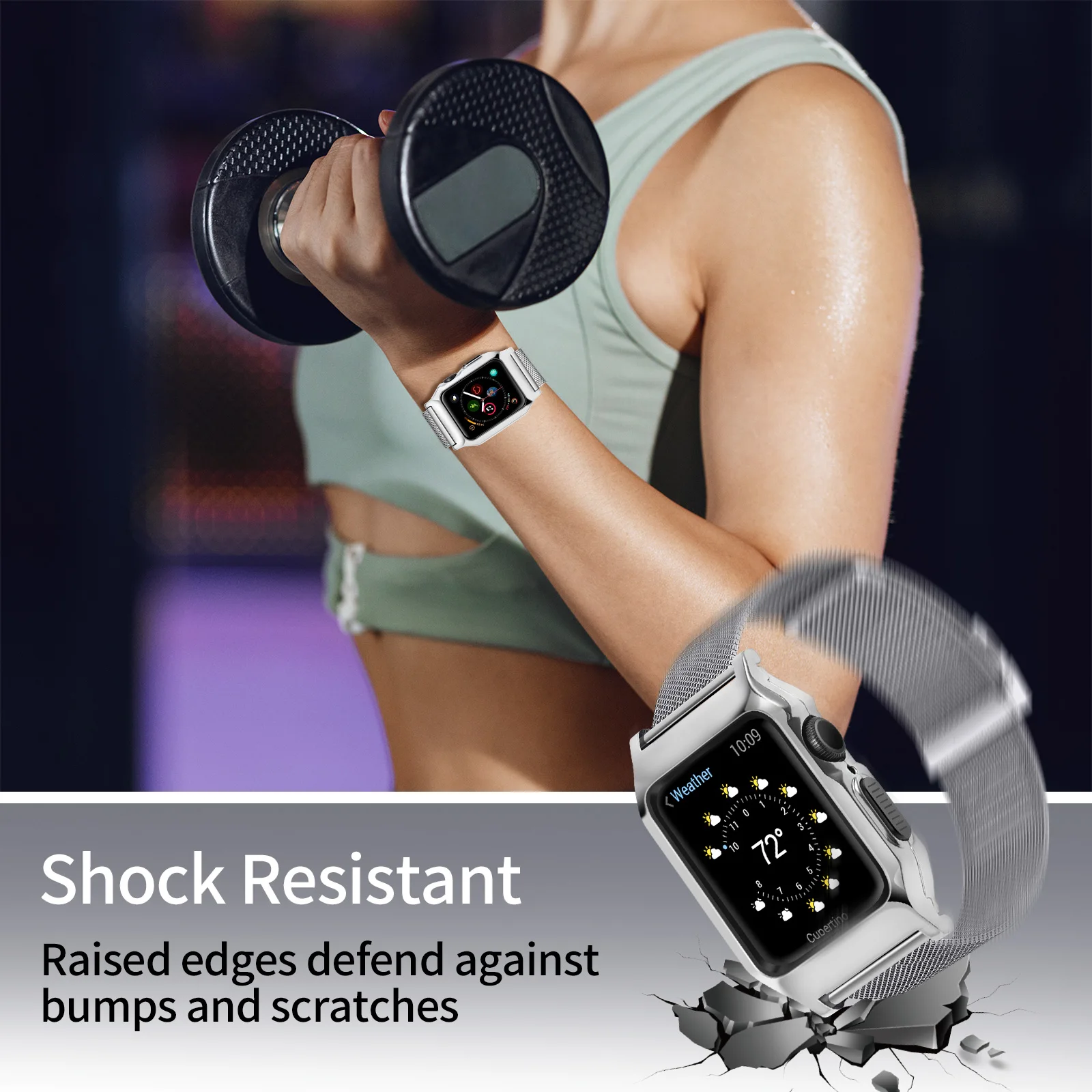 Milanese Loop Strap For Apple Watch Series 6 5 4 44mm 40mm Metal Stainless Steel Protected Glass Case For Apple Watch Band 44mm