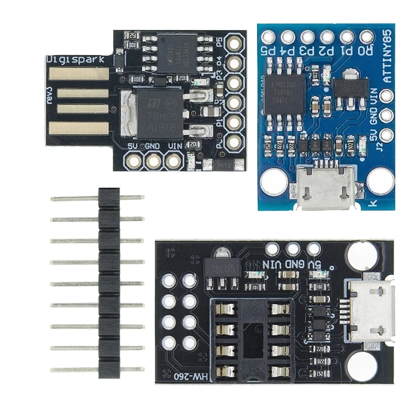 TINY85/ATTINY85 Digispark Kickstarter Micro Development Board ATTINY85 Module for Arduino IIC I2C USB Blue Black