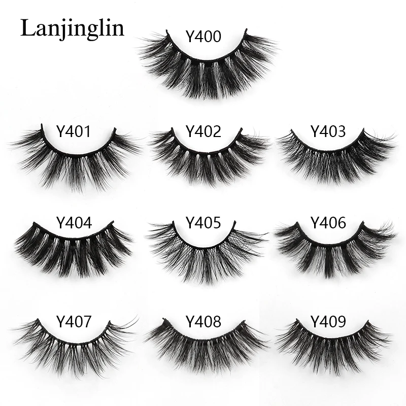 LANJINGLIN 3/10 Pairs False Eyelashes Soft Natural Long Wispy Fluffy Faux Mink Lashes Cosmetic Makeup Tool Extension maquiagem