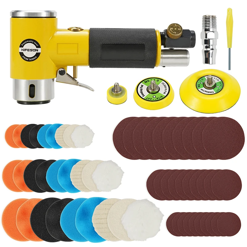 2inch/3inch Mini Orbital Air Sander Pneumatic Polishing Grinding Machine Air Tools Buffer Dual Action Orbital Polisher