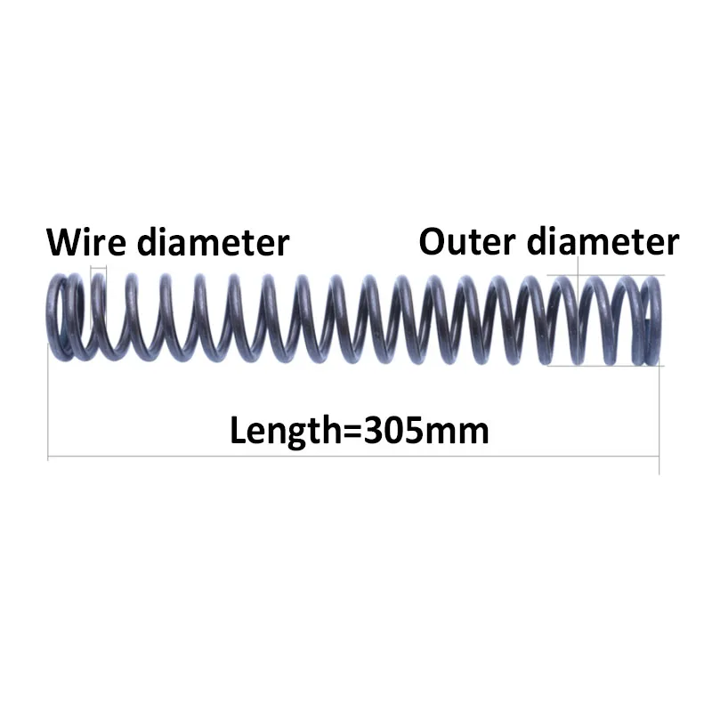 2-5Pcs Black Y Type Spring Compression Pressure Springs Wire Dia 0.3-0.7mm Outer Dia 3-10mm Length 305mm