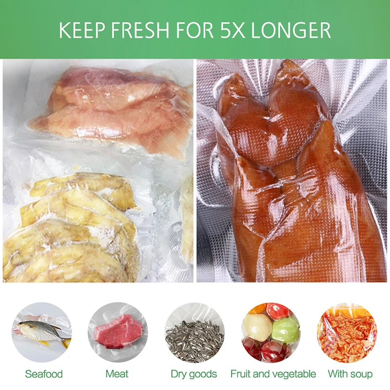 YUMYTH-3 롤 진공 식품 보호기 용 양각 진공 실러 백, BPA 프리 수비드 백, 플라스틱 보관 백 롤 포장