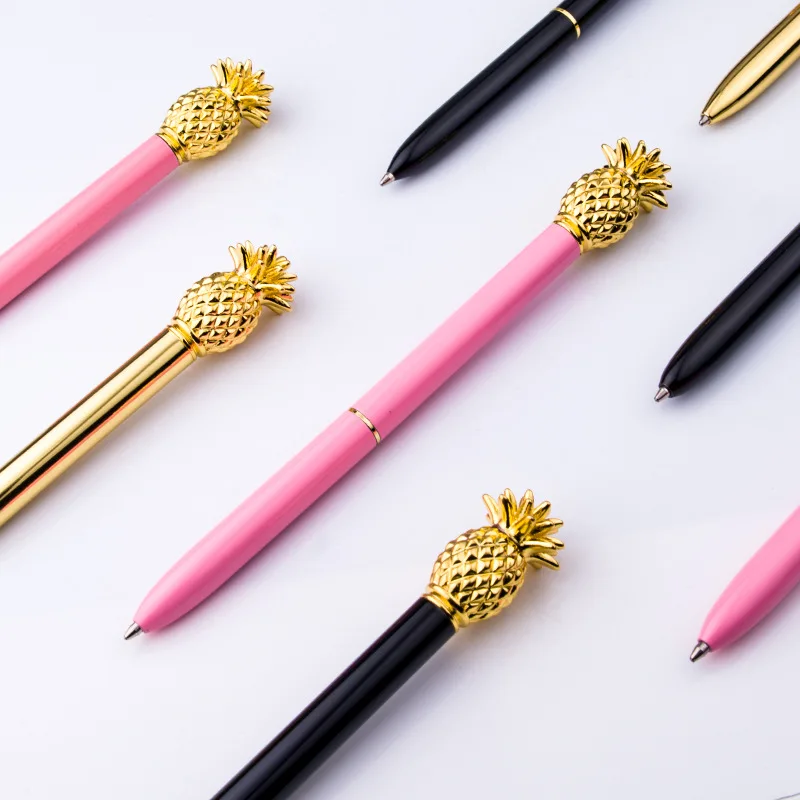 Upscale Business Gift Ballpoint Pen Creative Pineapple Shape Office Signing Pen Fashion School Supplies Metal Writing Pen